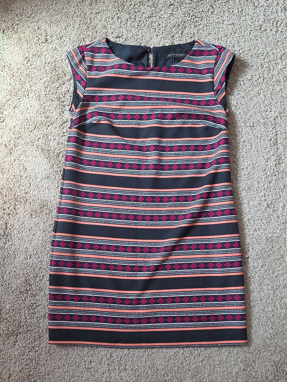 Banana Republic Mini Black Dress with Stripes